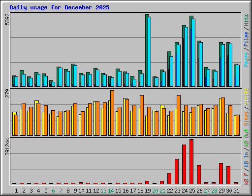 Daily usage for December 2025